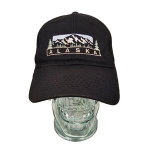 Alaska Hat Mens One Size Black Snapback Cap Embroidered Spell Out‎ Outdoor